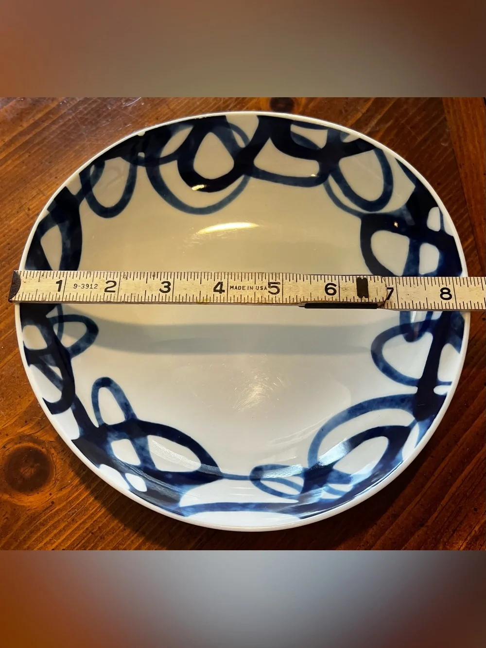 HTF 8” Crate & Barrel COMO Coupe Pasta Bowl Blue Swirl Pattern By Paola Navone